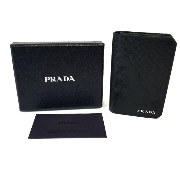 NWOT Black Prada Leather Wallet - Picture 1 of 11